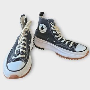 Converse Run Star Hike Hi Platform Sneakers Black White Gum 166800C Womens 10